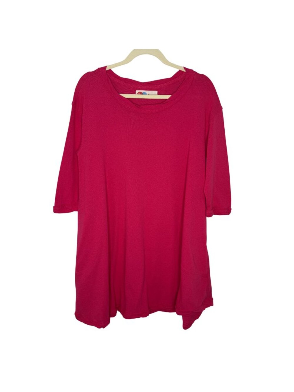 FP Beach Oversized Fuchsia 1/2 Sleeve Tunic Cover-Up, M
